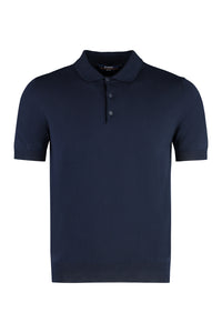 Pleyne knitted cotton polo shirt